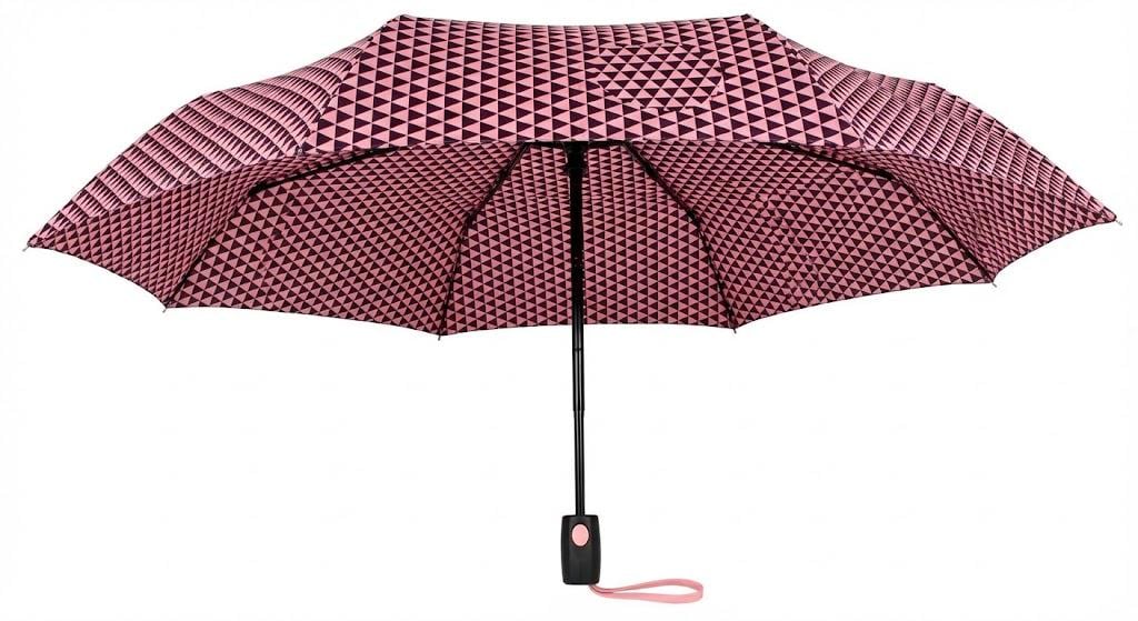 Парасолька складна напівавтомат Power 8 спиць купол 110 см Pink