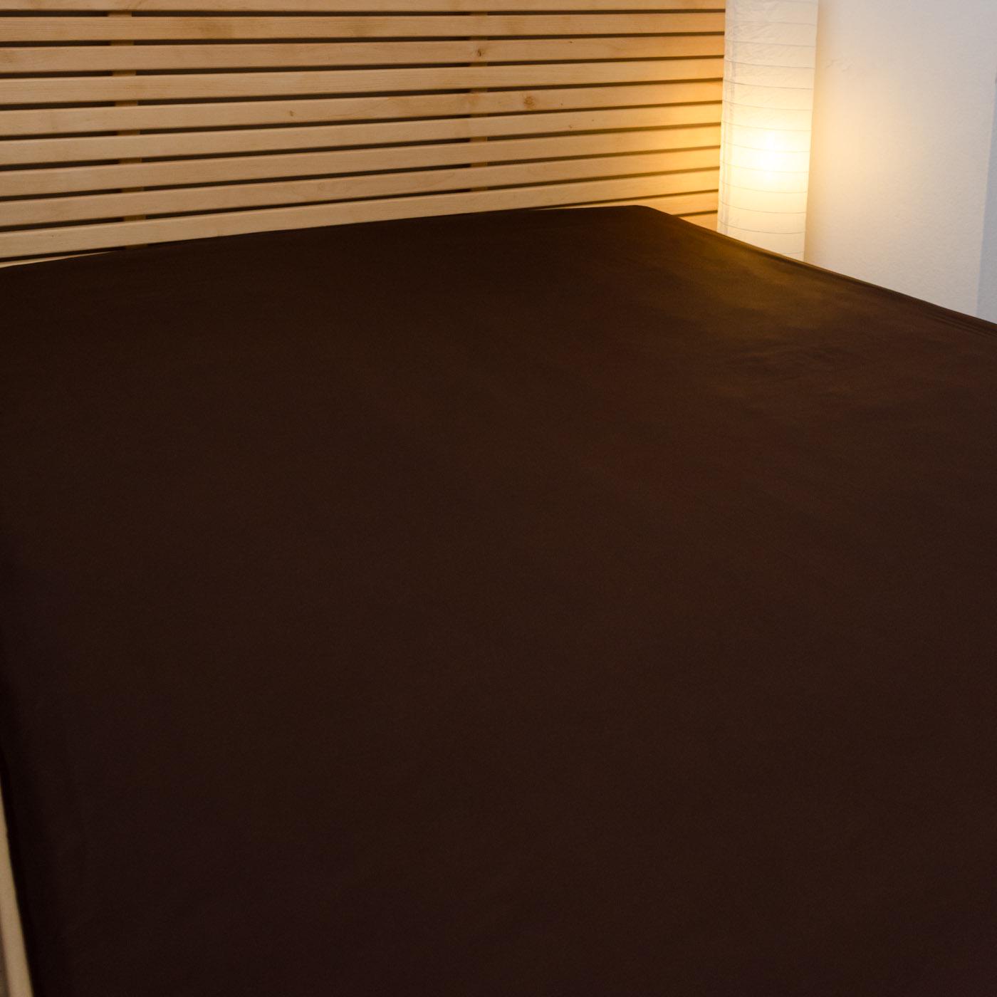 Простынь на резинке двуспальная сатин хлопок 125 г/м2 180х200х25 см Шоколад (chn-pnr-sa-180-25-shoko) - фото 2 Простынь на резинке двуспальная сатин хлопок 125 г/м2 180х200х25 см Шоколад (chn-pnr-sa-180-25-shoko) - фото 2