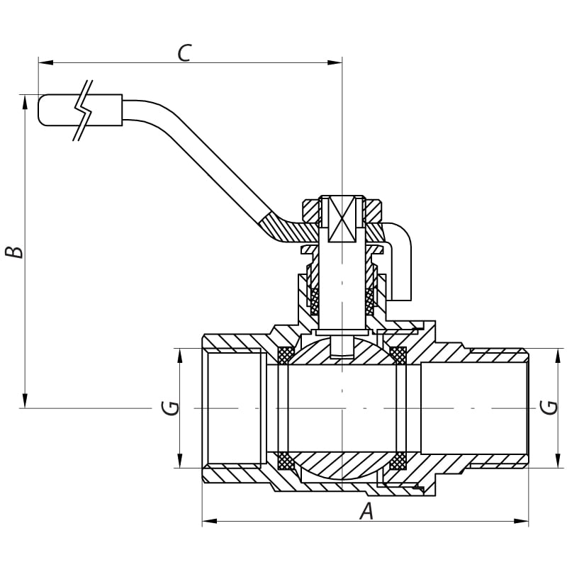 Кран кульовий KOER 1 1/4" ГШР ГАЗ KR.215.G (KR0125) - фото 2