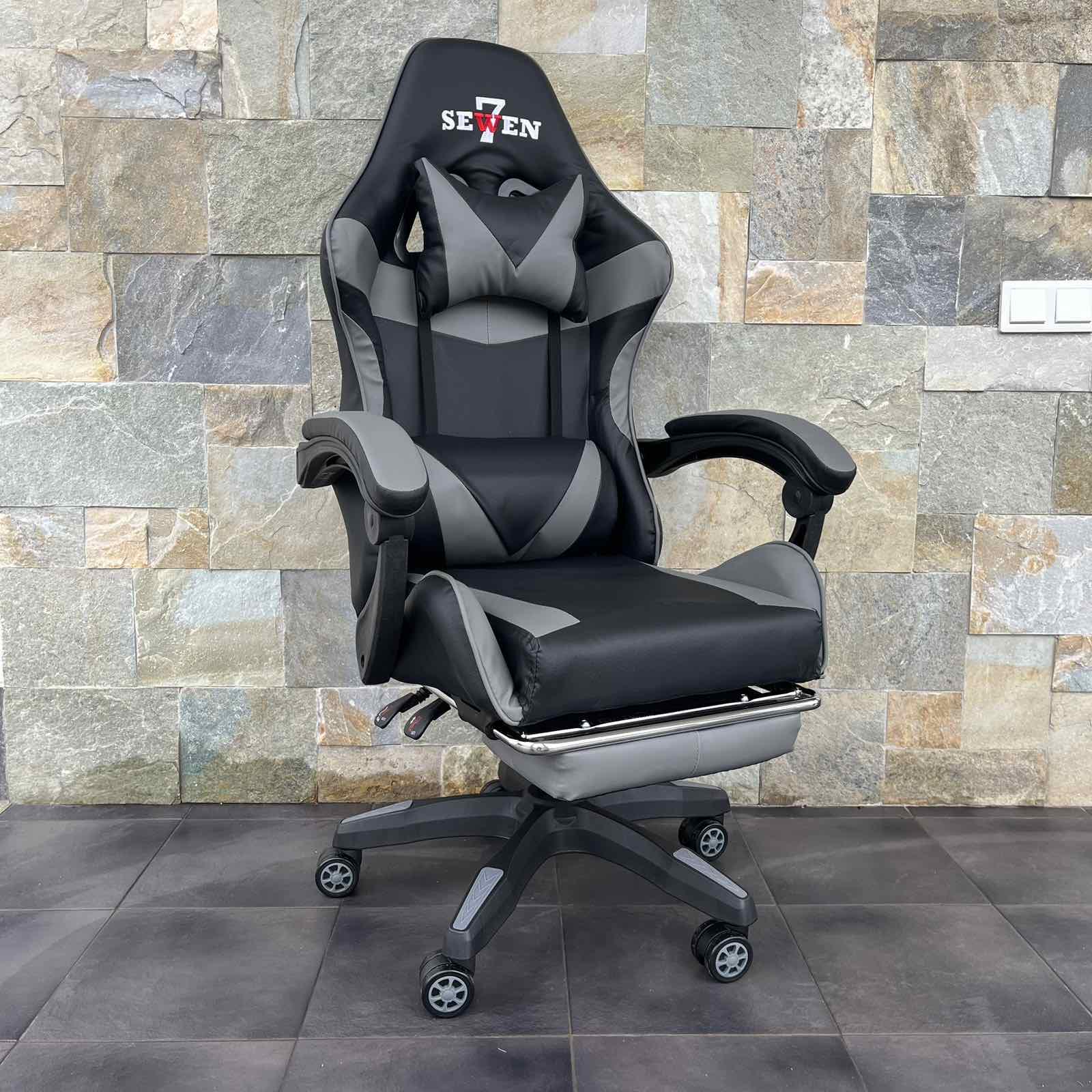 Кресло компьютерное геймерское SEWEN 730 Черный/Серый (9869702) - фото 9 Кресло компьютерное геймерское SEWEN 730 Черный/Серый (9869702) - фото 9