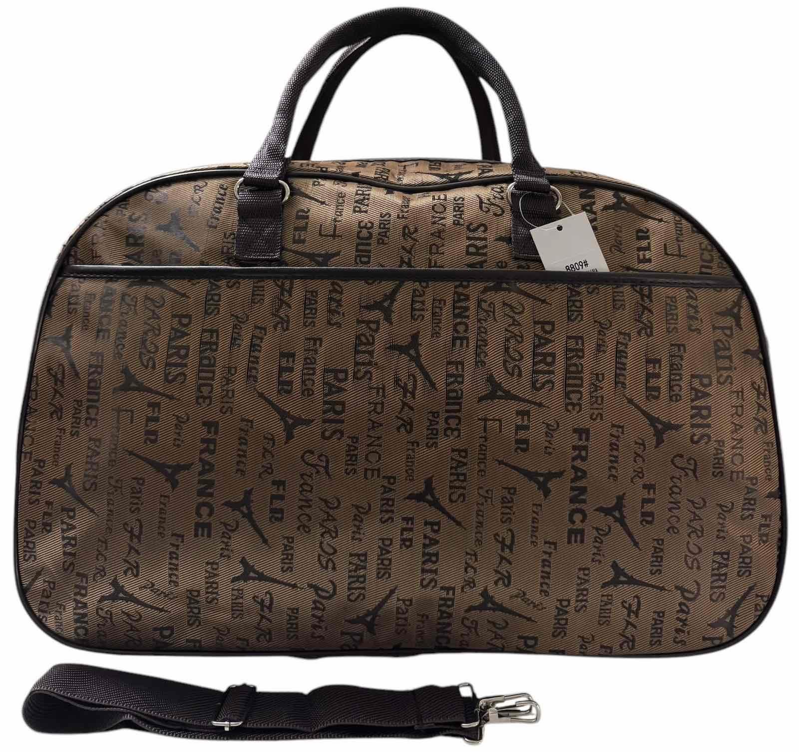 Сумка дорожная ручная кладь с длинным ремнем через плечо Коричневый (8809BP)