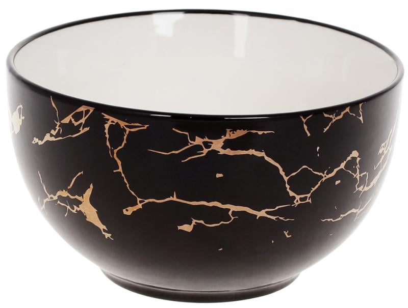 Набор фарфоровых пиал 6 шт. 700 мл Черный мрамор