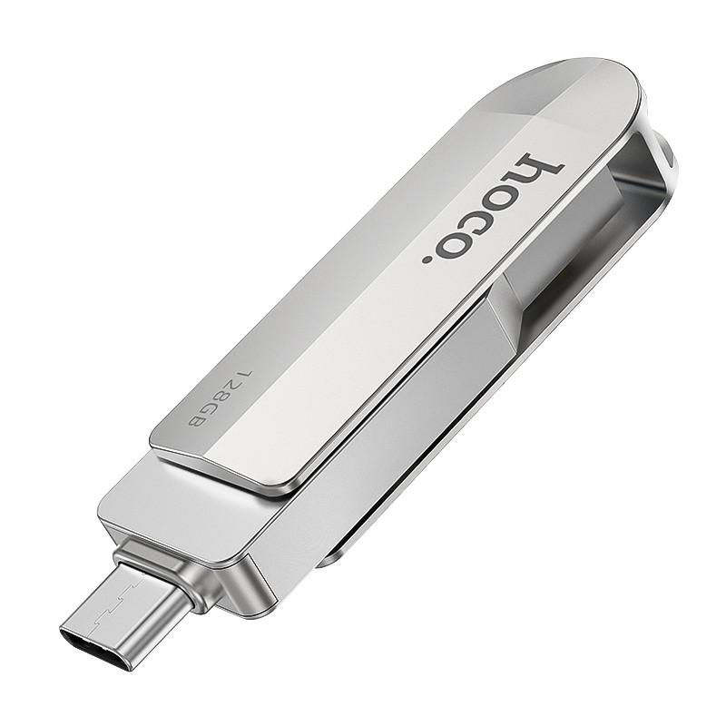 Флеш-пам'ять двостороння Hoco Wise USB3 Type-C OTG UD10 128 Гб Silver - фото 2