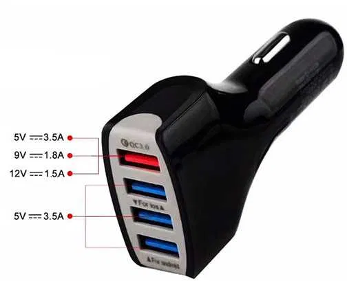 Автомобільний зарядний пристрій  Robotsky Fast Charger 4 USB Чорний (2503224211) - фото 4