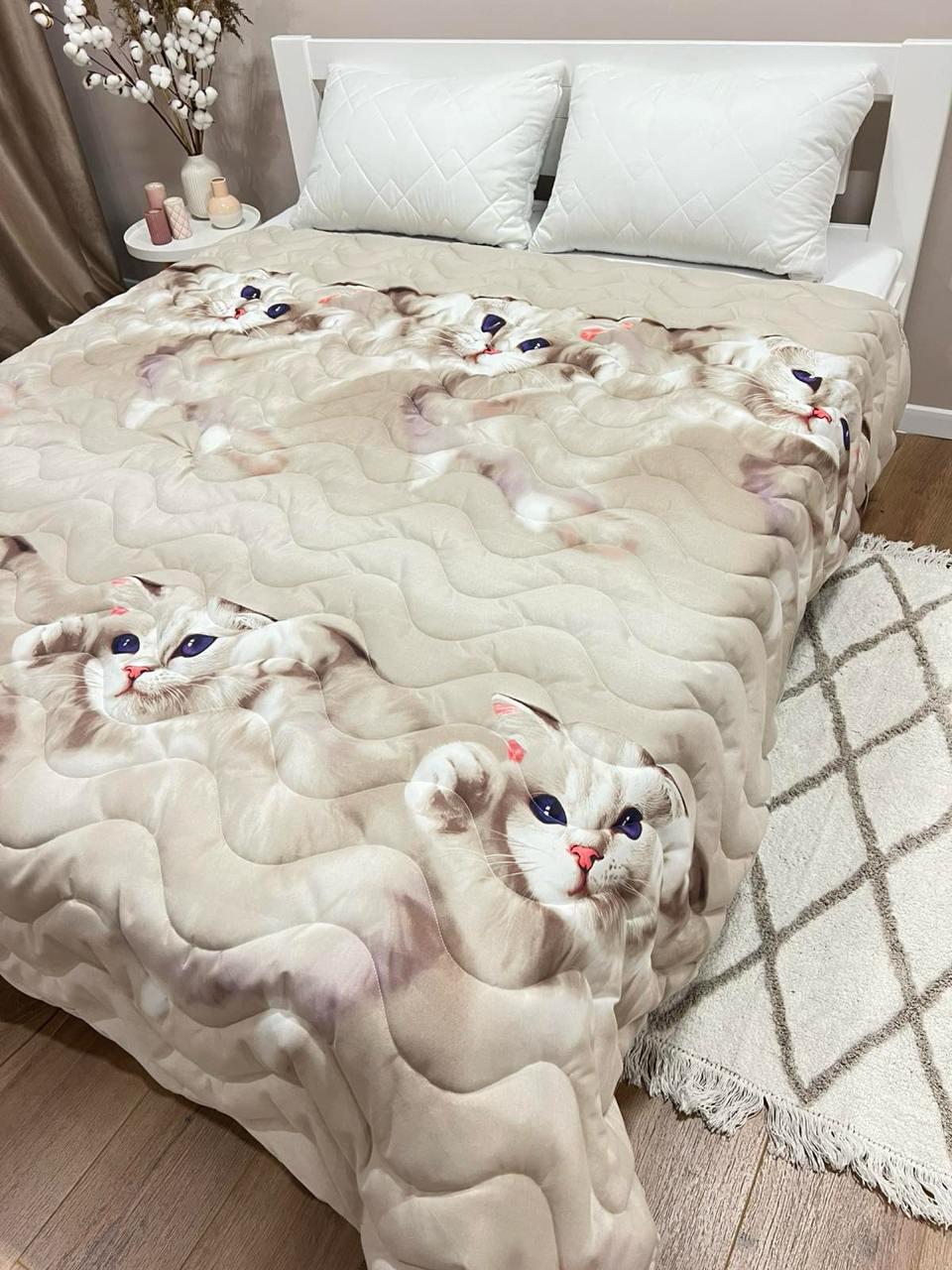 Одеяло летнее двухстороннее с рисунком полутораспальное 150x210 см Бежевый (27455694) - фото 4 Одеяло летнее двухстороннее с рисунком полутораспальное 150x210 см Бежевый (27455694) - фото 4