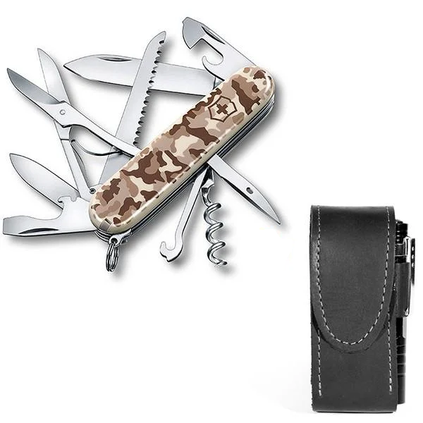 Комплект ніж Victorinox Huntsman 1.3713.941/чохол з ліхтариком