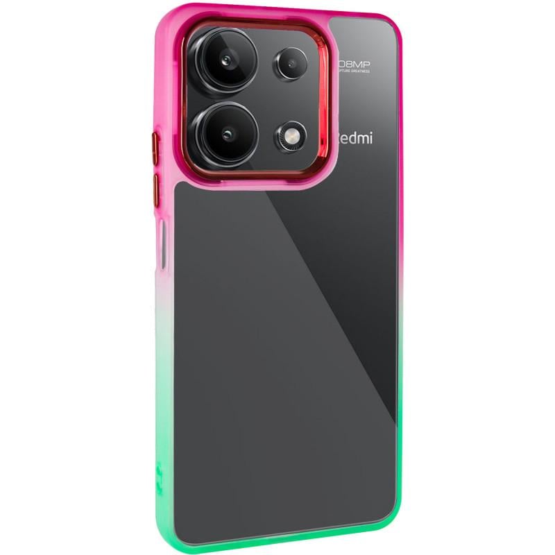 Противоударный Чехол TPU+PC Fresh sip series для Xiaomi Redmi Note 13 4G Салатовый/Розовый