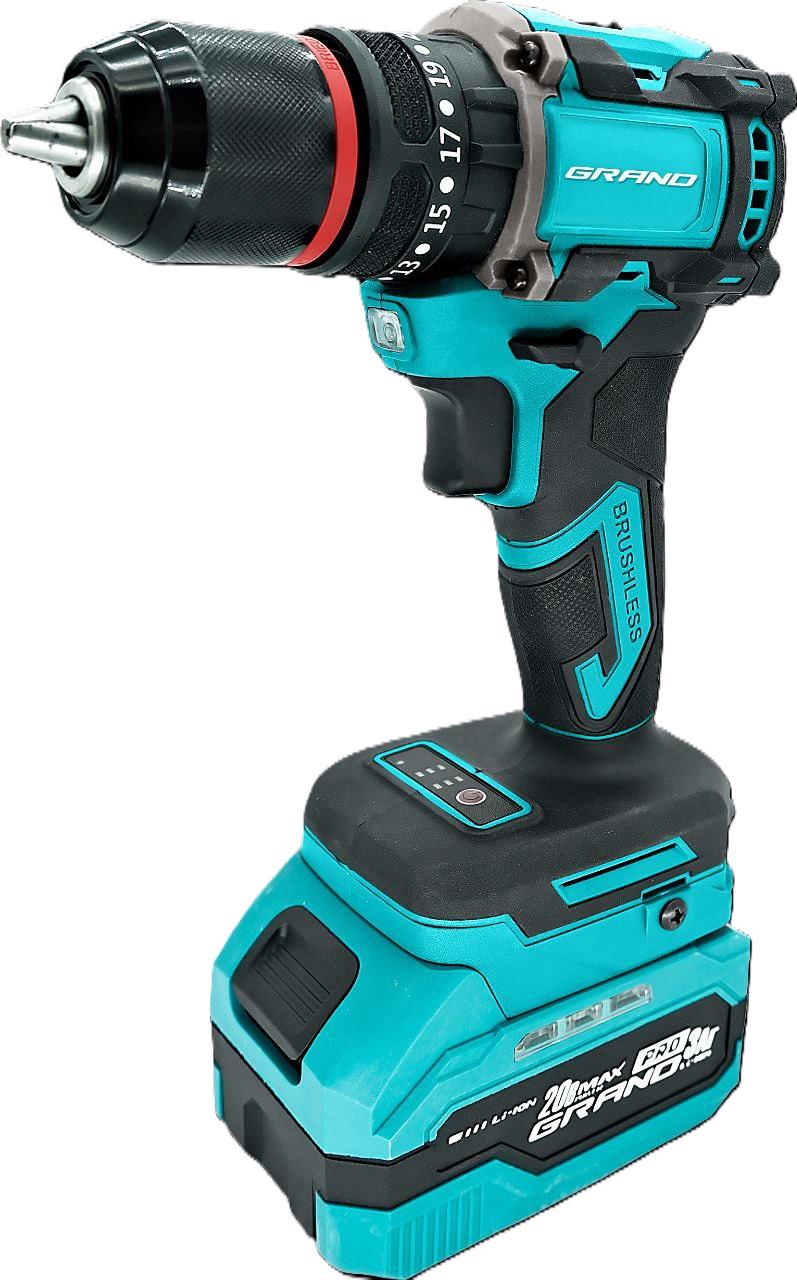 Дрель-шуруповерт аккумуляторный ударный Grand ДА-20/50 UBL-1 1 аккумулятор и зарядное устройство (GRDA20/50UBL-1) Дрель-шуруповерт аккумуляторный ударный Grand ДА-20/50 UBL-1 1 аккумулятор и зарядное устройство (GRDA20/50UBL-1)