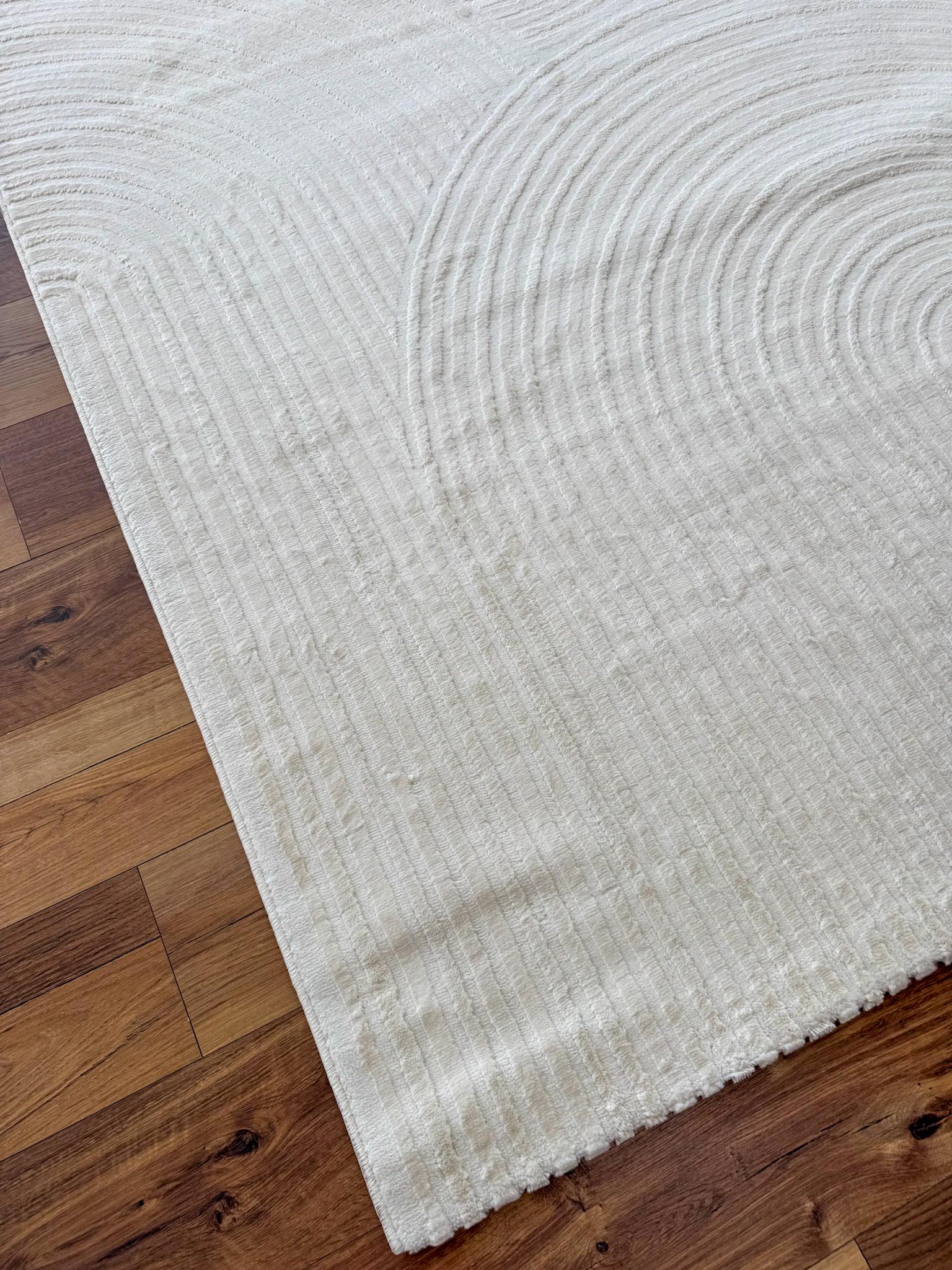 Килим низьковорсовий рельєфний з геометричним візерунком 240х340 см Білий - фото 9 Килим низьковорсовий рельєфний з геометричним візерунком 240х340 см Білий - фото 9