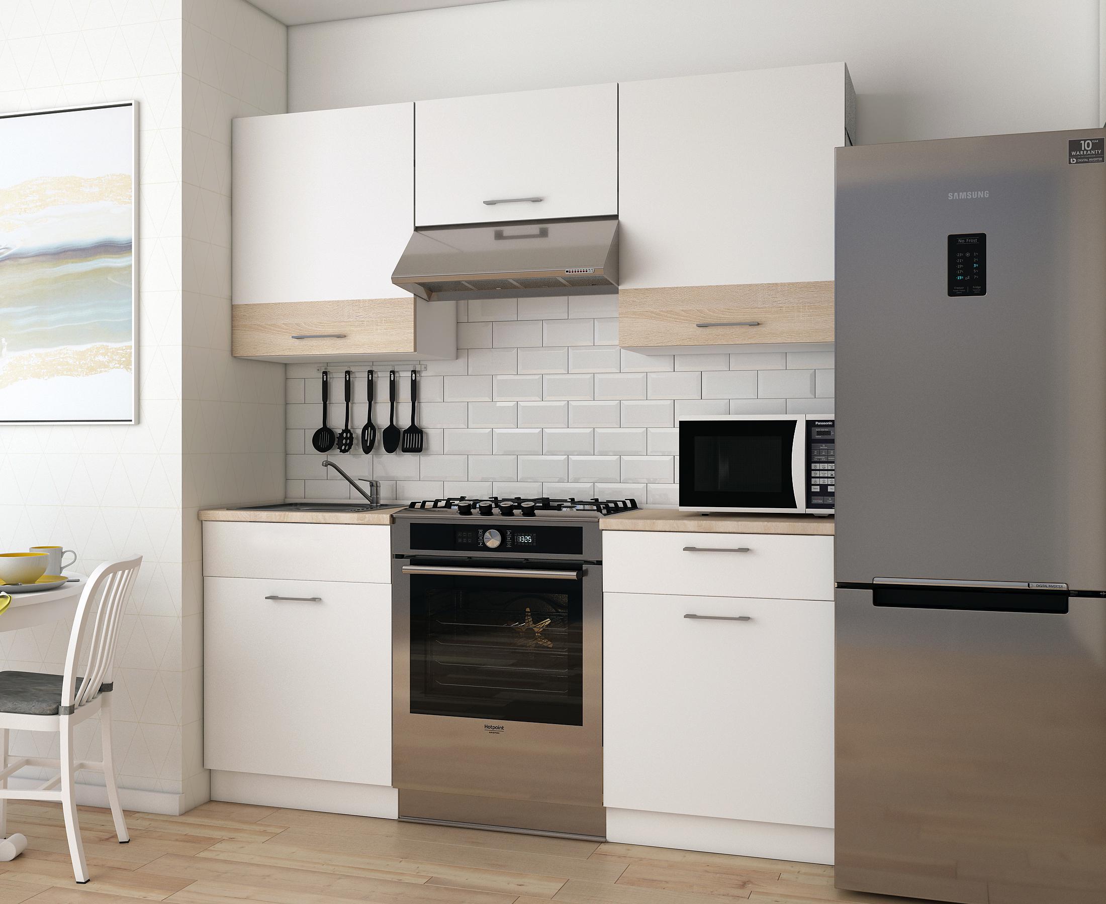 Кухня модульная Лея Doros ДСП 180х60х250 см Белый/Дуб сонома (81000010) - фото 1