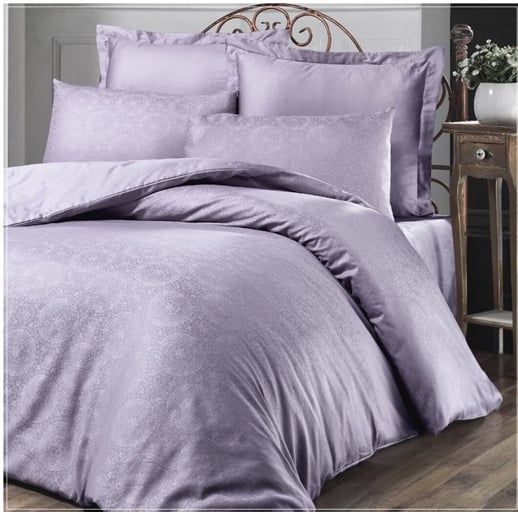 Комплект постельного белья Victoria Deluxe Jacquard Sateen Valeria 200х220 см/50х70 см 2 шт./70х70 см 2 шт. Лиловый