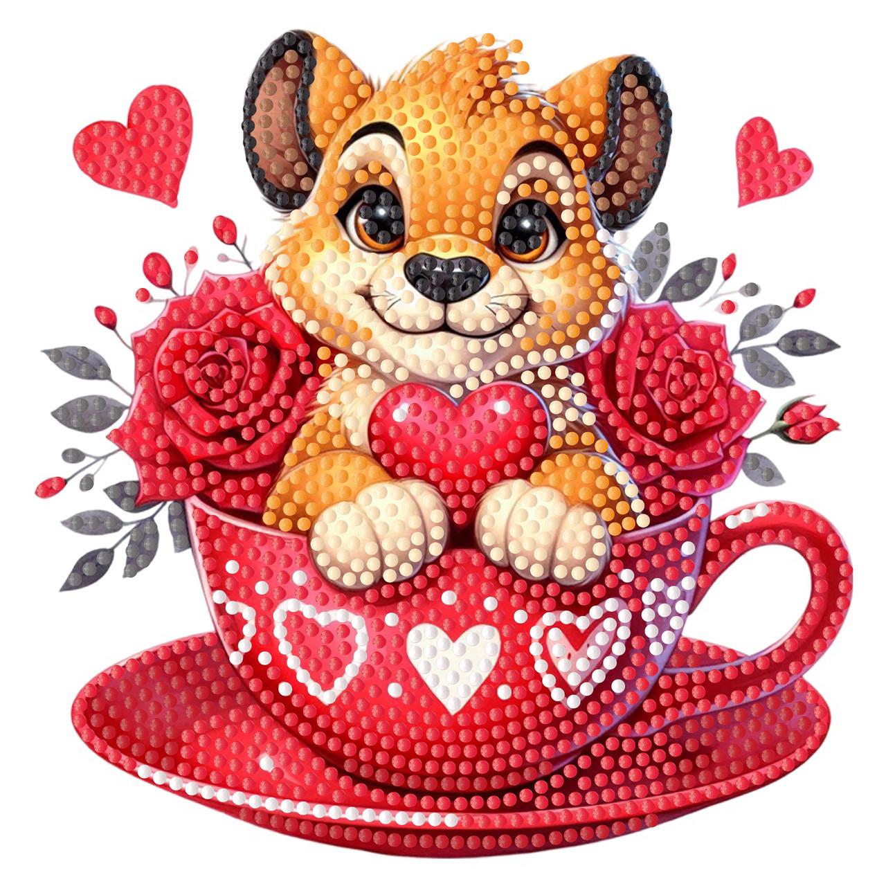 Алмазная мозаика Strateg Тигрёнок на бумажной основе 18х18 см (ZAV1818-10)