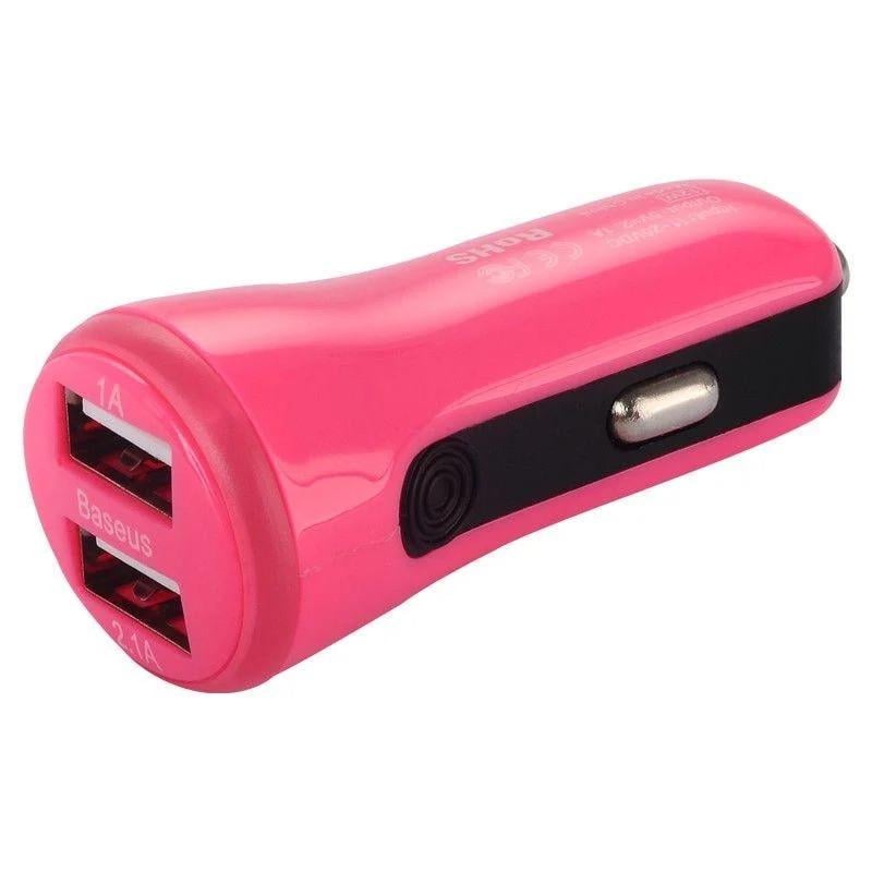 Автомобильное зарядное устройство BASEUS Tiny 2USB 2,1 A Pink - фото 1