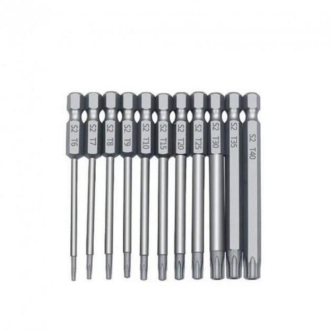 Біти магнітні для шуруповерта CNV Т6-Т40 75 мм 11 шт. (019886)