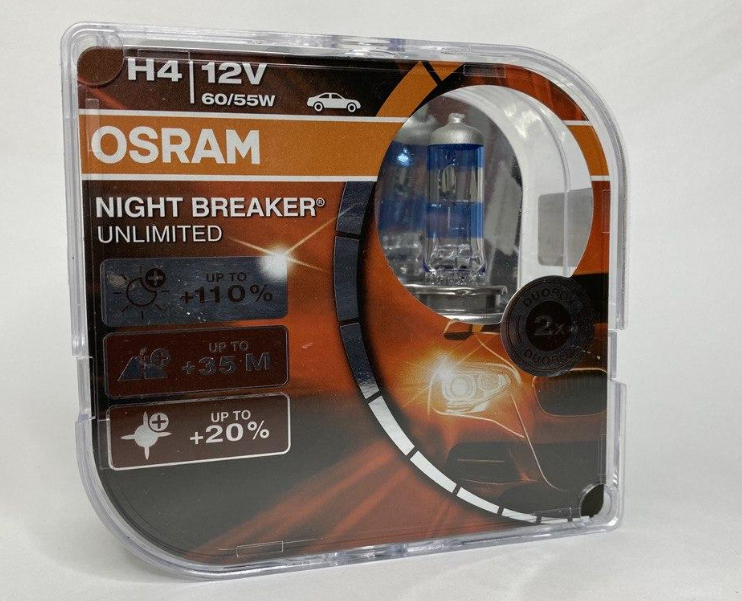 Лампы галоген Osram H4 +110% Night Breaker Unlimited