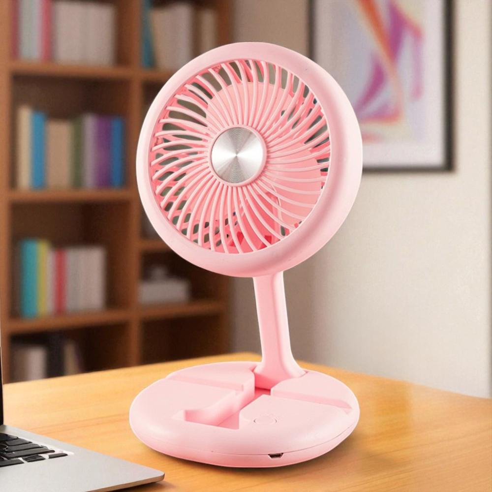 Вентилятор портативний настільний на акумуляторі 400 мАг USB 2 режими тримач для телефону Рожевий (27432464) - фото 4 Вентилятор портативний настільний на акумуляторі 400 мАг USB 2 режими тримач для телефону Рожевий (27432464) - фото 4