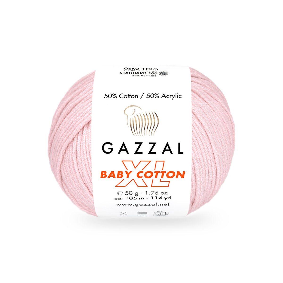 Пряжа Gazzal Baby Cotton XL 3411 Пудровый