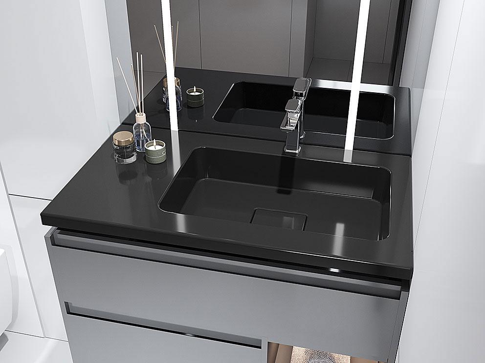 Умивальник накладний Status Vega Low 80 L Black (686) - фото 10