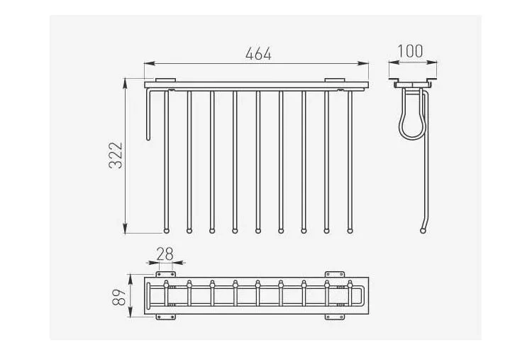 Вішалка для брюк GTV бічне кріплення лівий 330x467x100 мм (WW-WSLO00-01) - фото 2