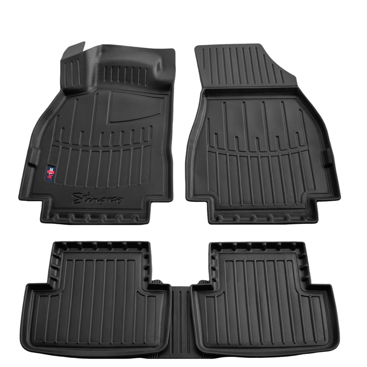 Коврики 3D Stingray в салоне Renault Megane II 2002-2009 с бортиком 5 шт. (5018035)