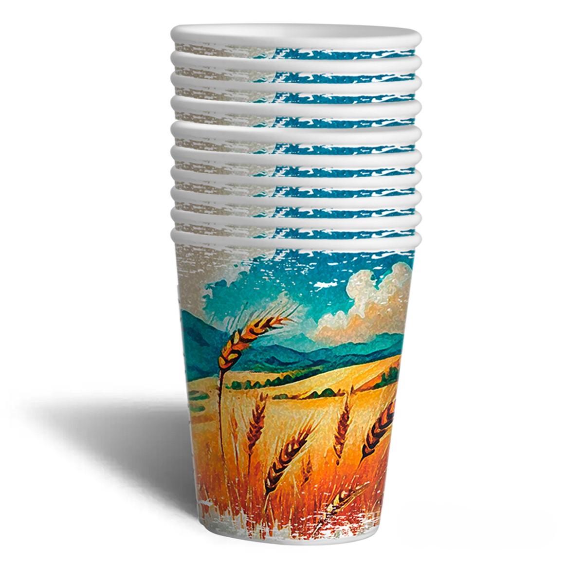 Стакан бумажный Система 98 340 мл С пейзажем d80 мм 50 шт. (0132)