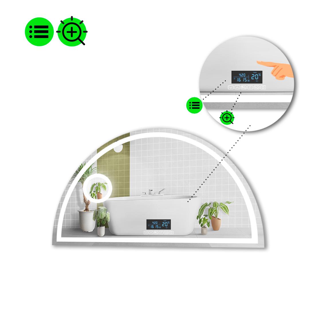 Зеркало с LED подсветкой Cerhio 1 с Smart-блоком и линзой с подсветкой 70x140 см (Cerhio1-172)