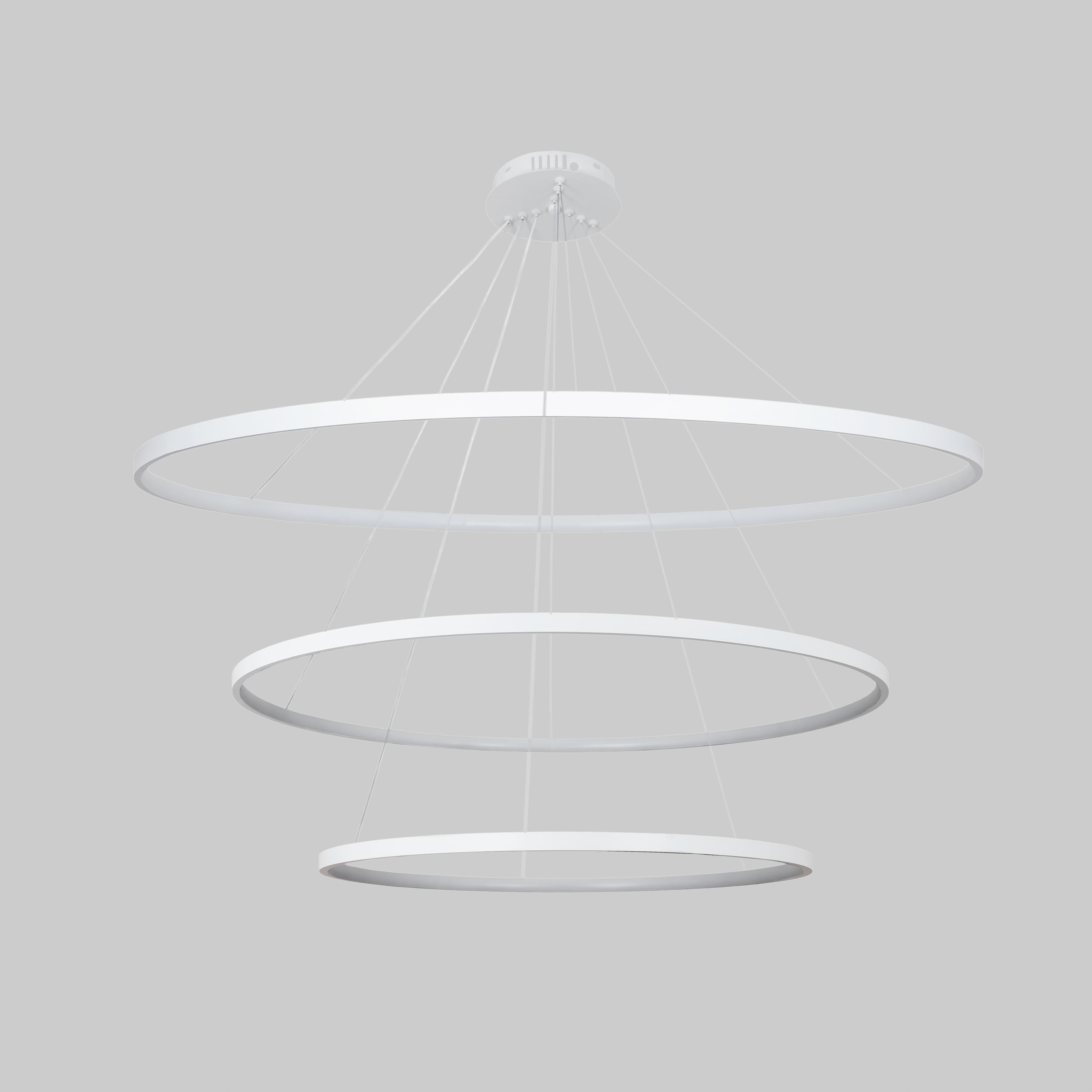 Люстра кольцевая Circle светодиодная тройная 60/80/100 см Белый (52-9832-3A WHITE LED (600/800/1000))