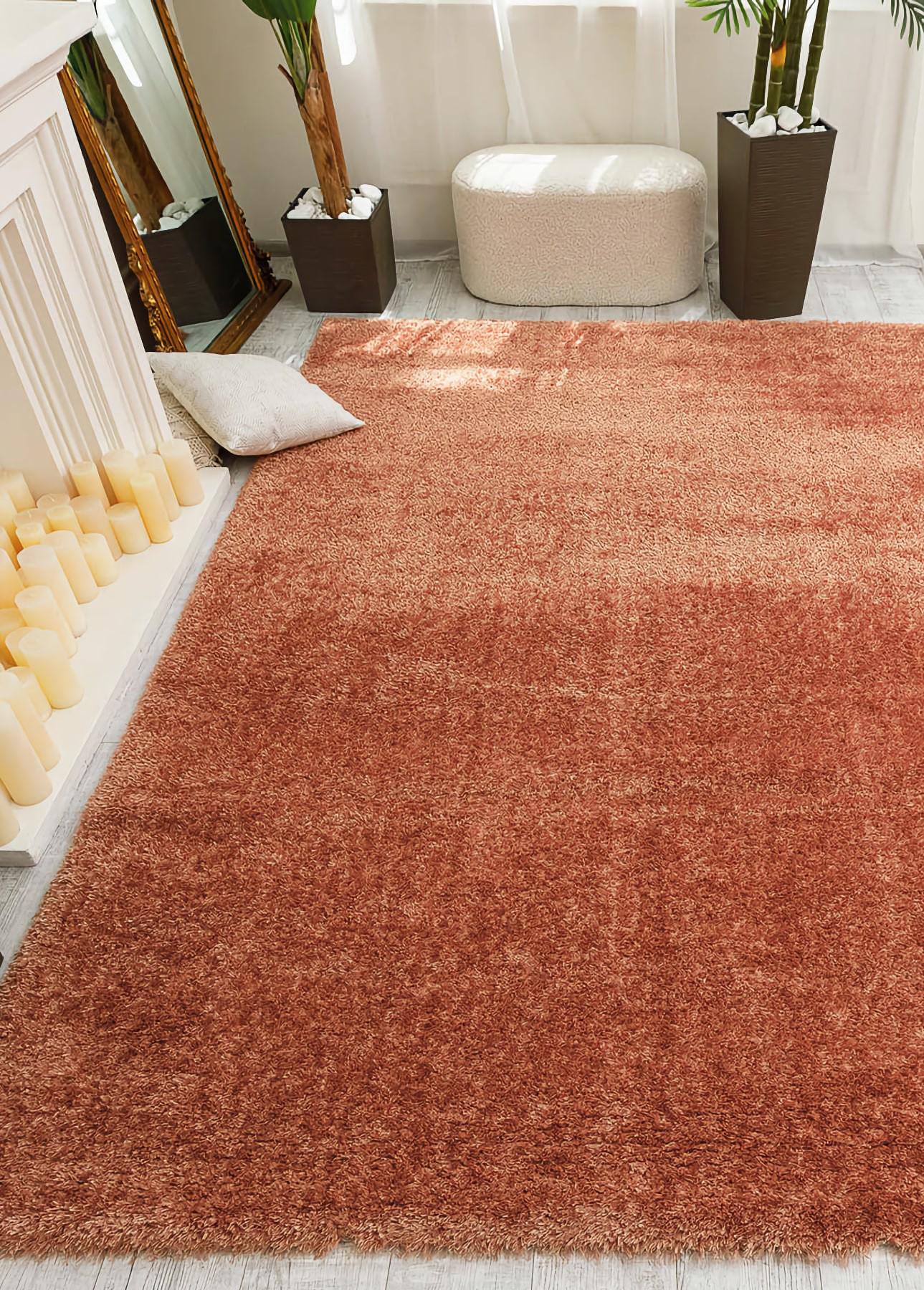 Ковер с высоким ворсом Puffy 4b S001a 200x290 см Brick Red (48672029)