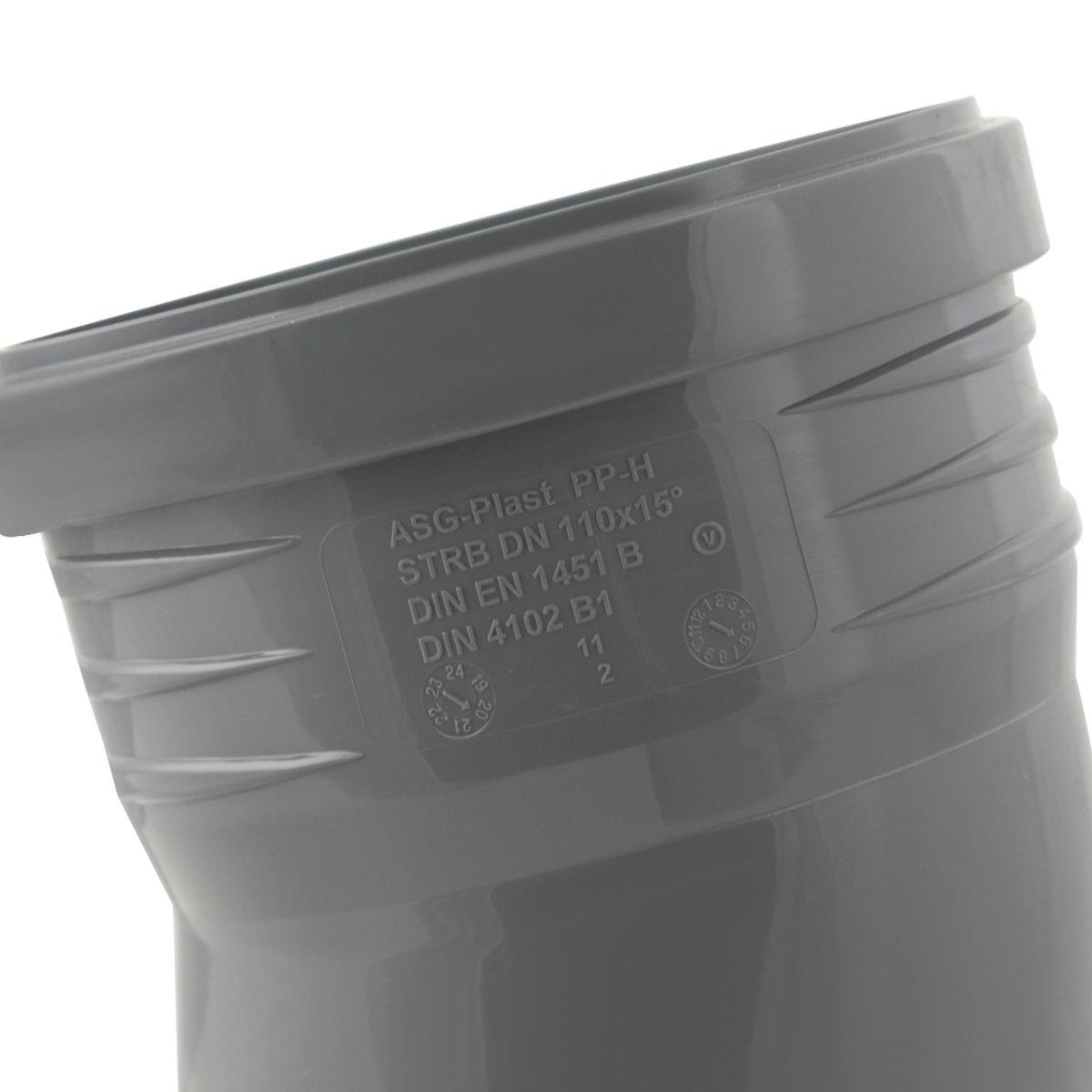 Колено ASG HTR Ø 110 мм 15° (SW-78846) - фото 3 Колено ASG HTR Ø 110 мм 15° (SW-78846) - фото 3