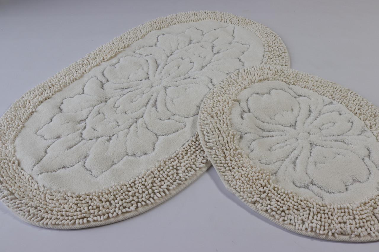 Коврики для ванной комнаты овальные хлопковые Velora Home (2533/white)