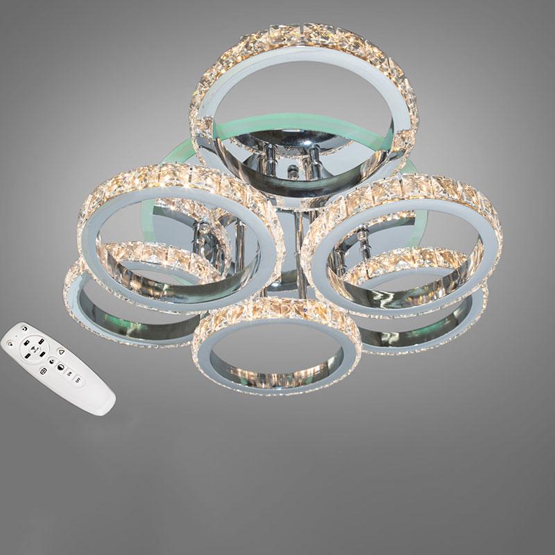 Потолочная люстра LED с диммером и RGB подсветкой DS-18004/3+3HR LED RGB dimmer 80W Хром