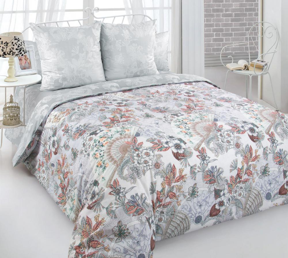 Комплект постельного белья Комфорт текстиль Перкаль Шелковый веер 200x220 см 50x70 см (КТ_pvu_3023_3_50x70)