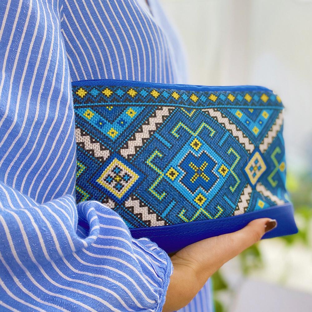 Косметичка дорожня жіноча Lovely Український орнамент Синій (sp7-52746976)