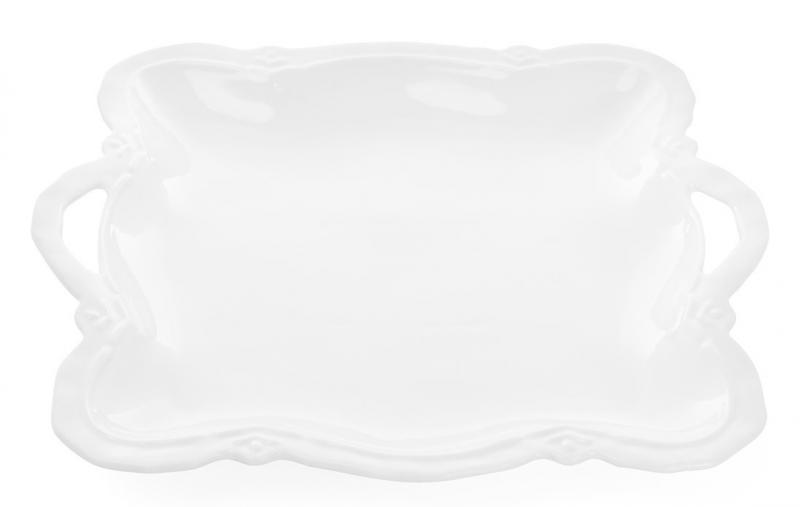 Набор фарфоровых блюд White City 26 см с ручками2 шт. Белый (BD-988-148)