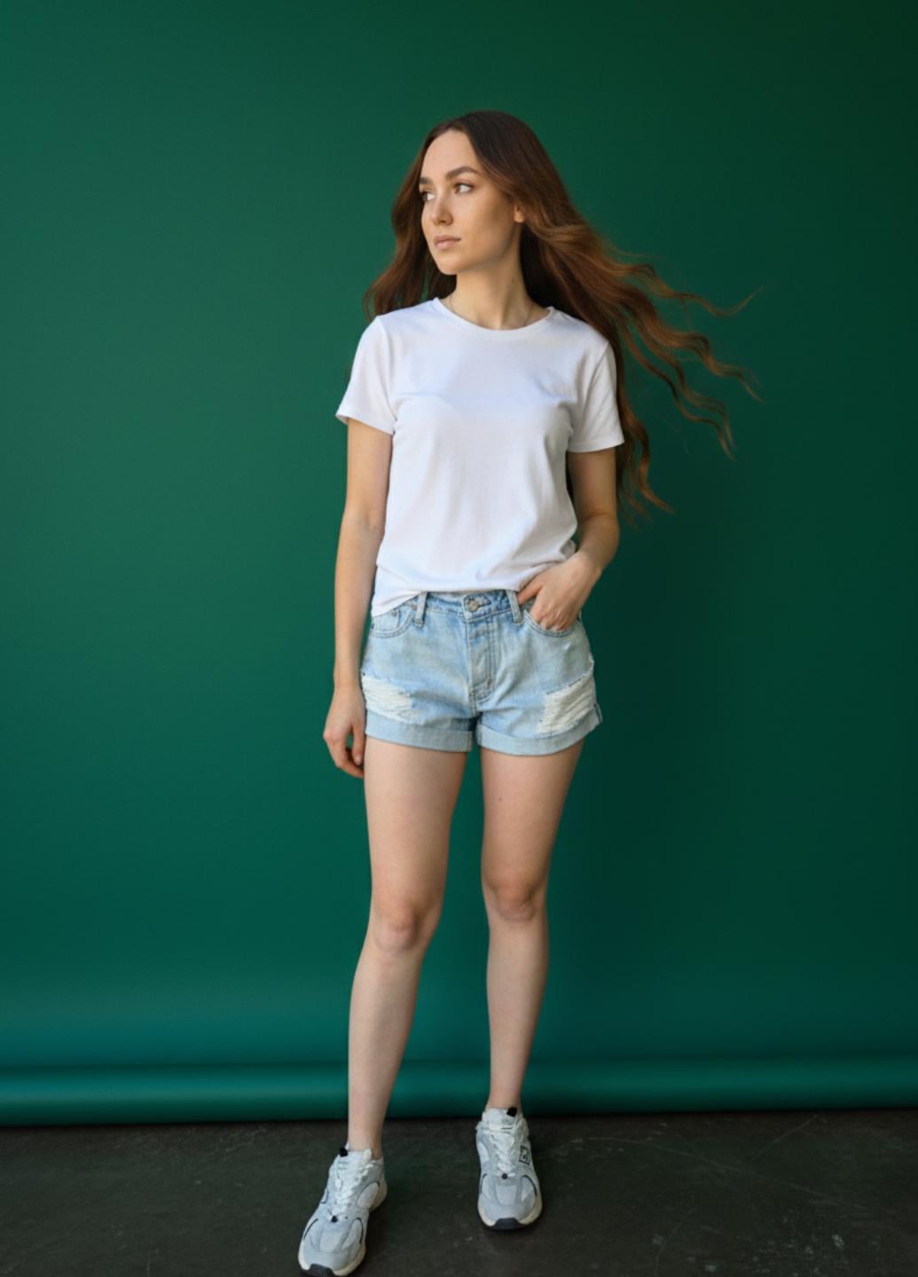 Шорты женские рваные джинсовые Abercrombie&Fitch 16959 M Голубой