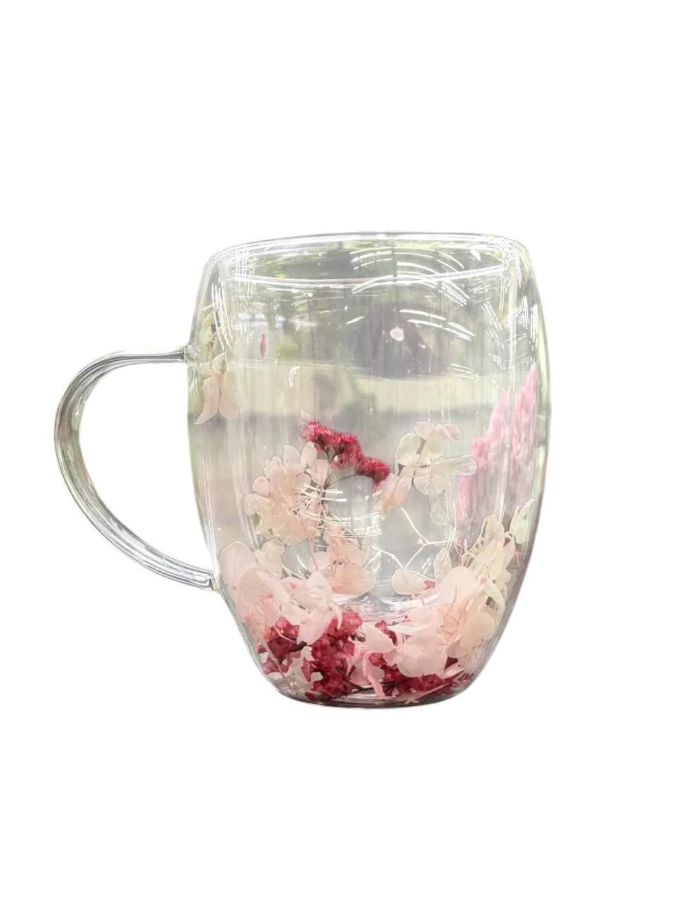 Кружка Цветы с двойным стеклом 350 мл (OS-102-1251) Кружка Цветы с двойным стеклом 350 мл (OS-102-1251)