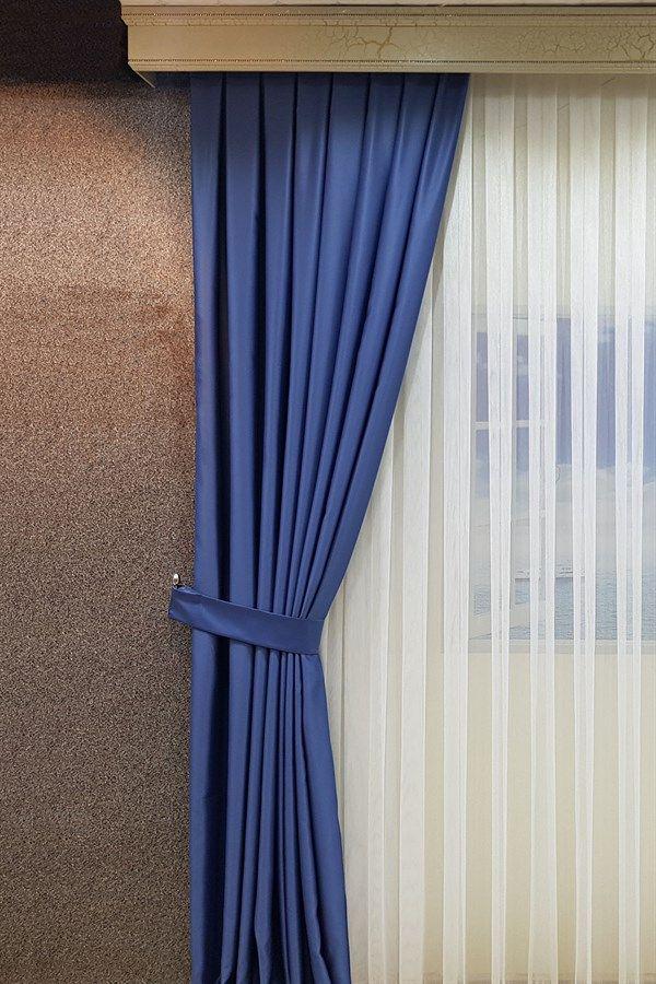 Штора Academy Gardin Victory блекаут с подхватом 150х275 см 1 шт. Синий