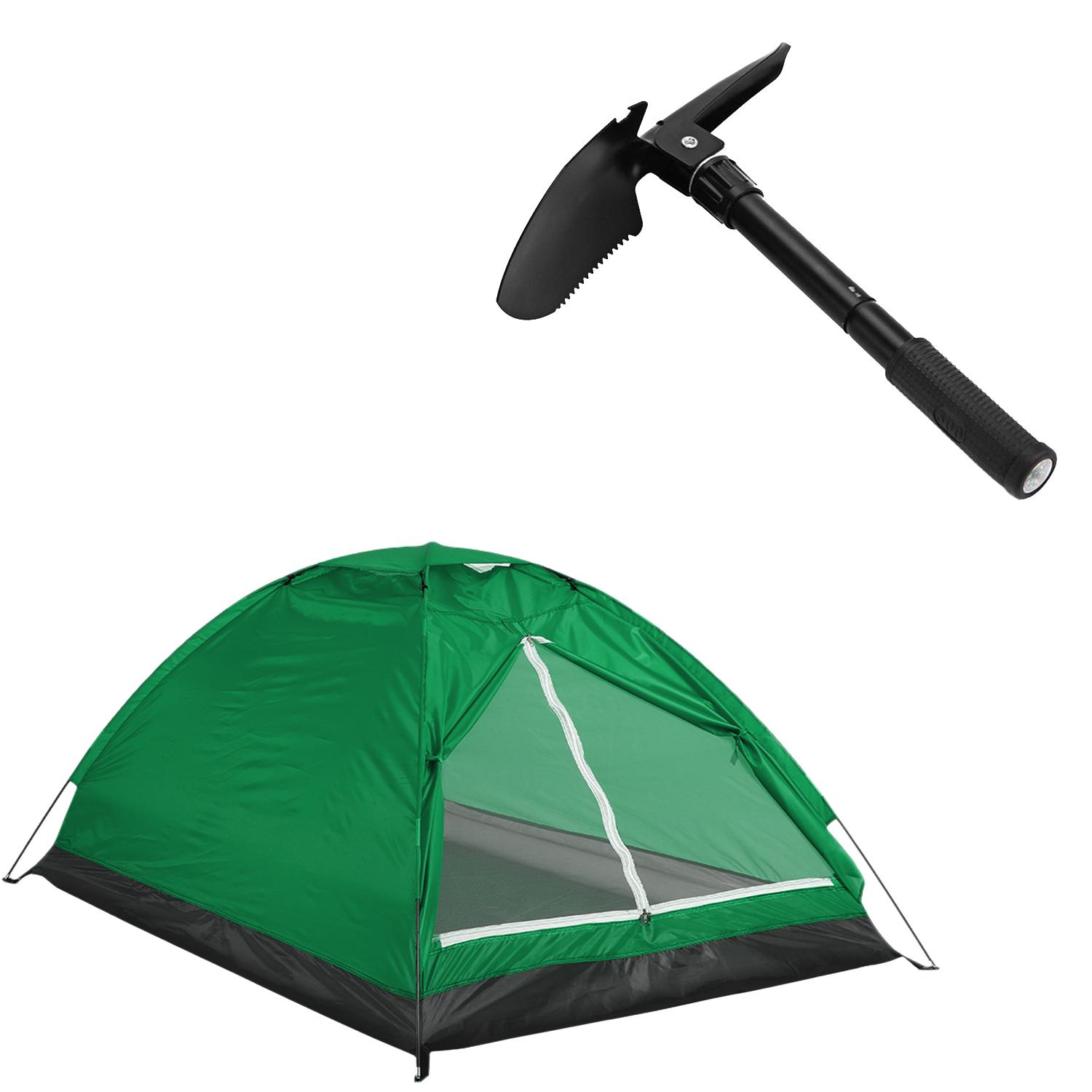 Палатка 2-местная Soft Tent с сумкой и москитной сеткой Green + Складная лопата