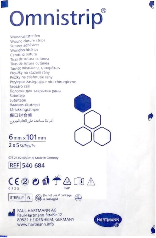 Стерильні смужки для зведення країв ран Omnistrip 6х101 мм 10 смужок