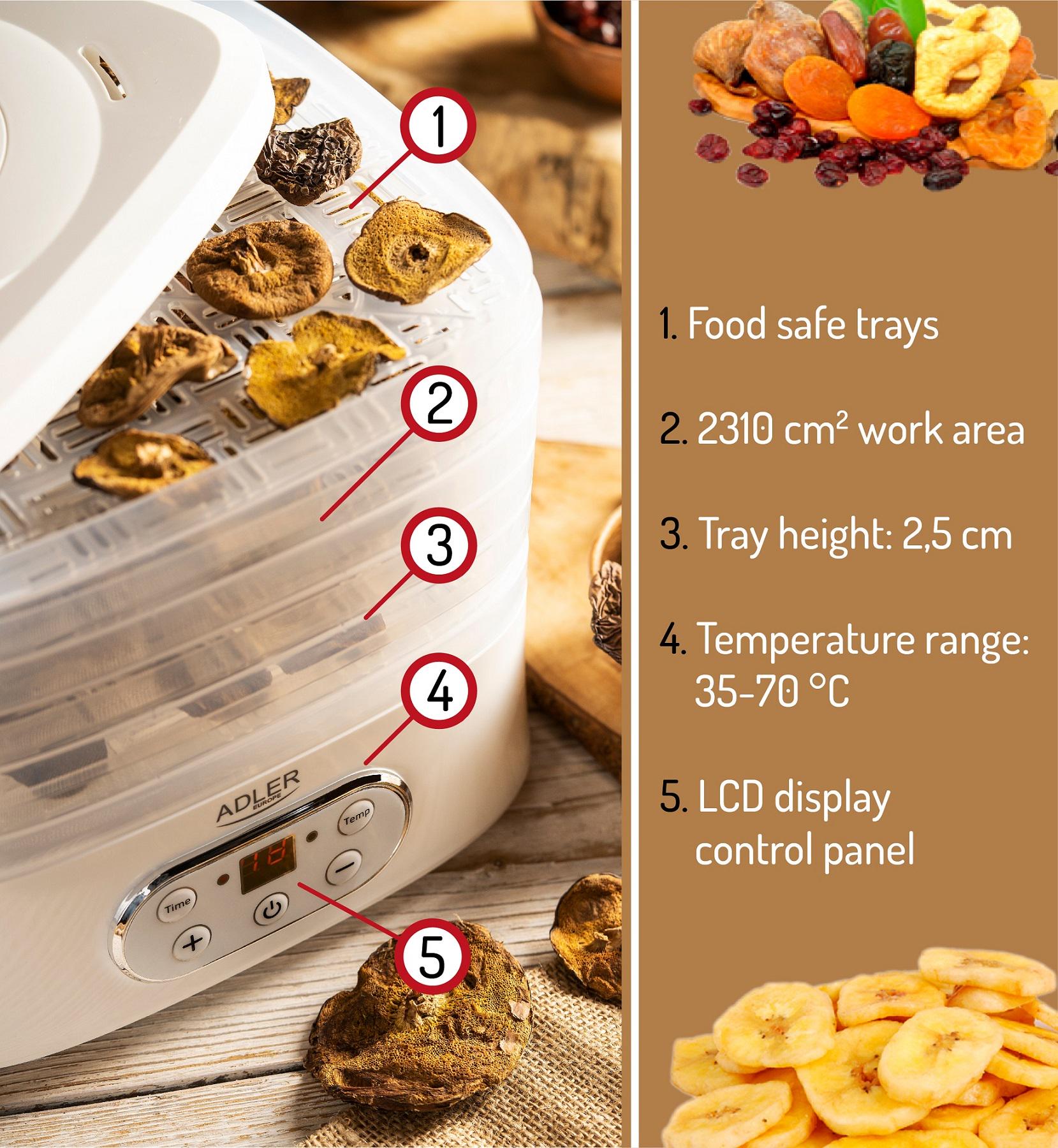 Сушка для овочів і фруктів Adler AD 6658 - фото 15 Сушка для овочів і фруктів Adler AD 6658 - фото 15