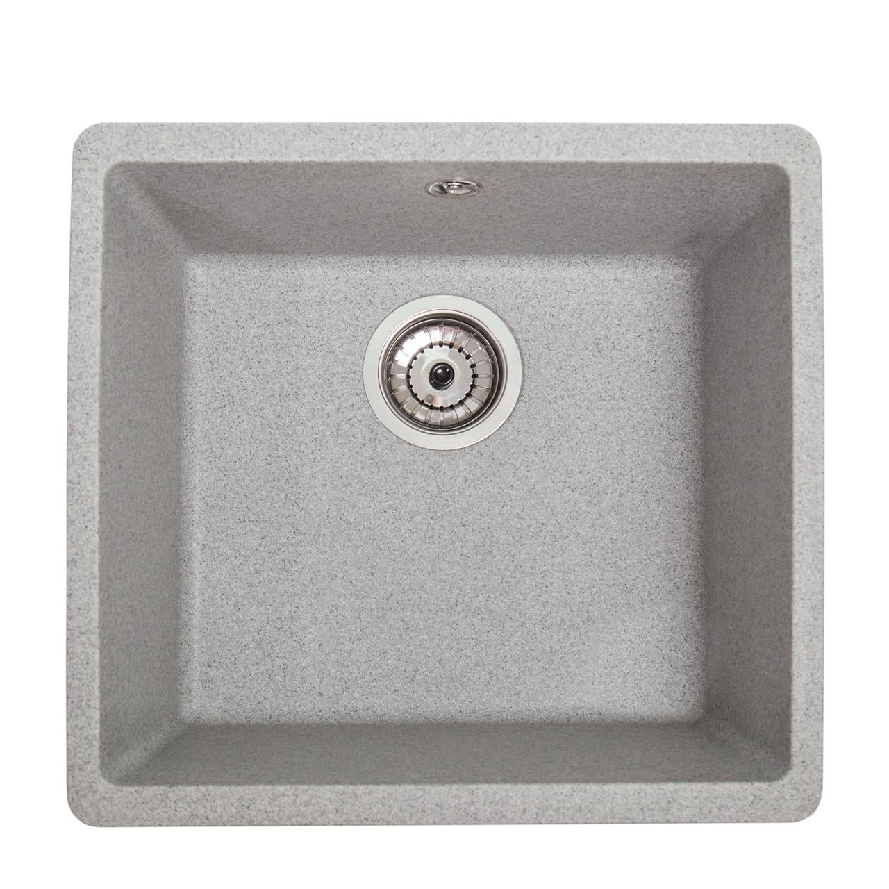 Мийка кухонна квадратна Віга зі штучного каменю Сірий (1570457724)
