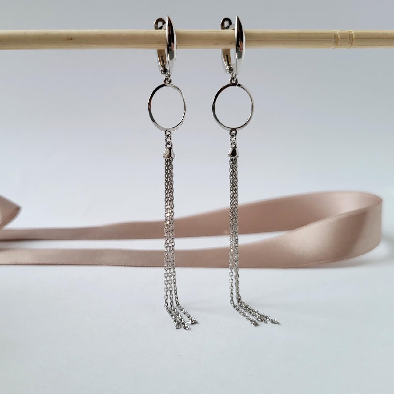 Серьги без камней серебро 925 пробы 3,07 г (82823)