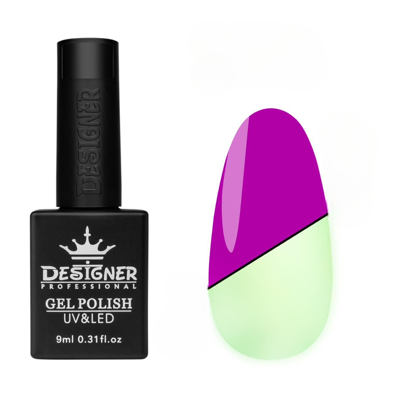 Гель-лак люмінесцентний Designer Professional Glow in the Dark 9 мл Фуксія 464