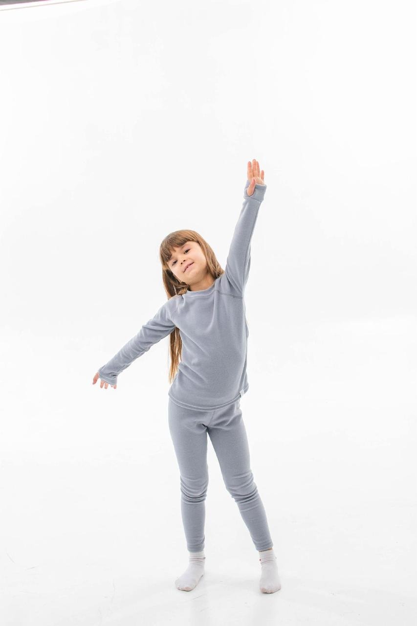 Термобелье детское GC Athletics с флисом для девочек 116 см Светло-Серый