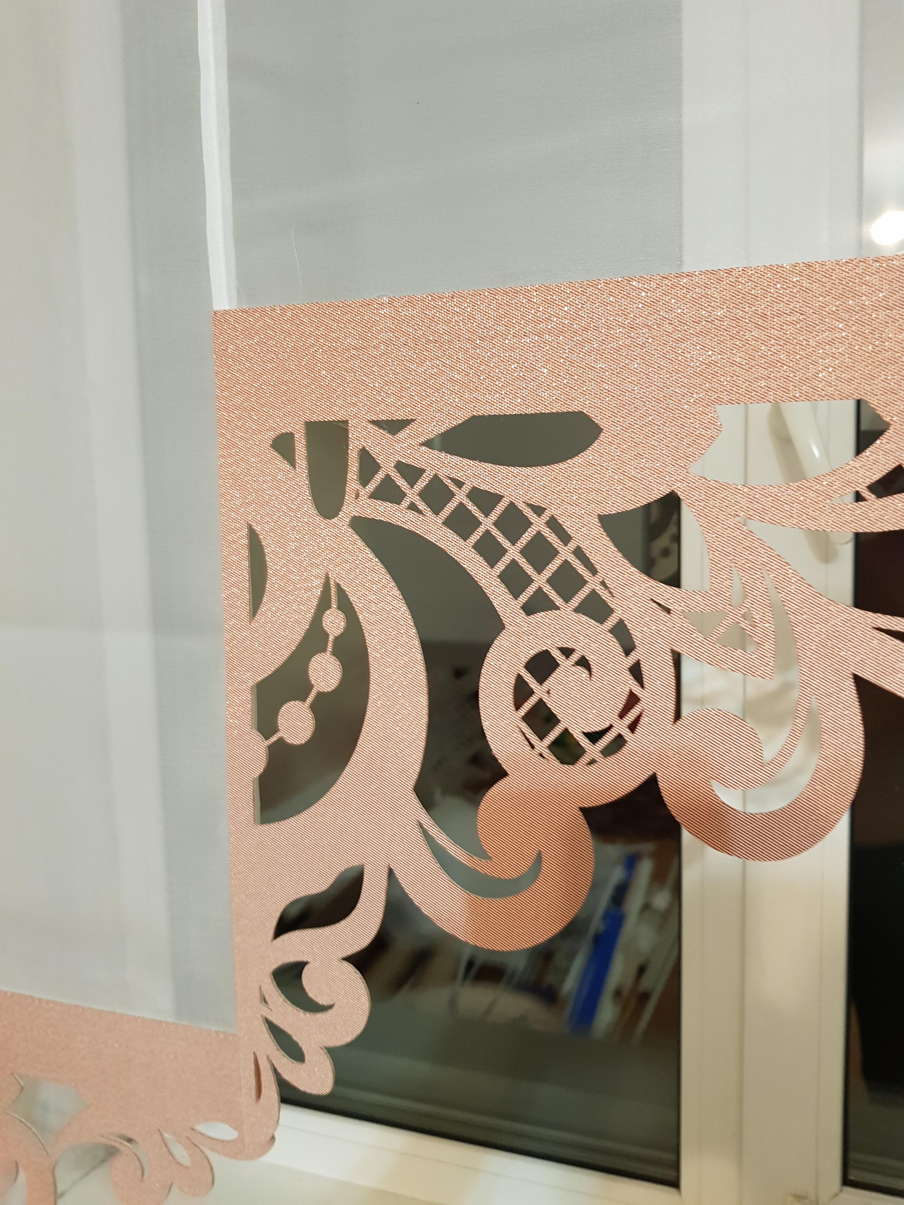 Комплект панельных занавесок Firanka Ажур 4 шт. карниз 160 см Белый с коралловым/Золотистый (42_1п) - фото 2 Комплект панельных занавесок Firanka Ажур 4 шт. карниз 160 см Белый с коралловым/Золотистый (42_1п) - фото 2