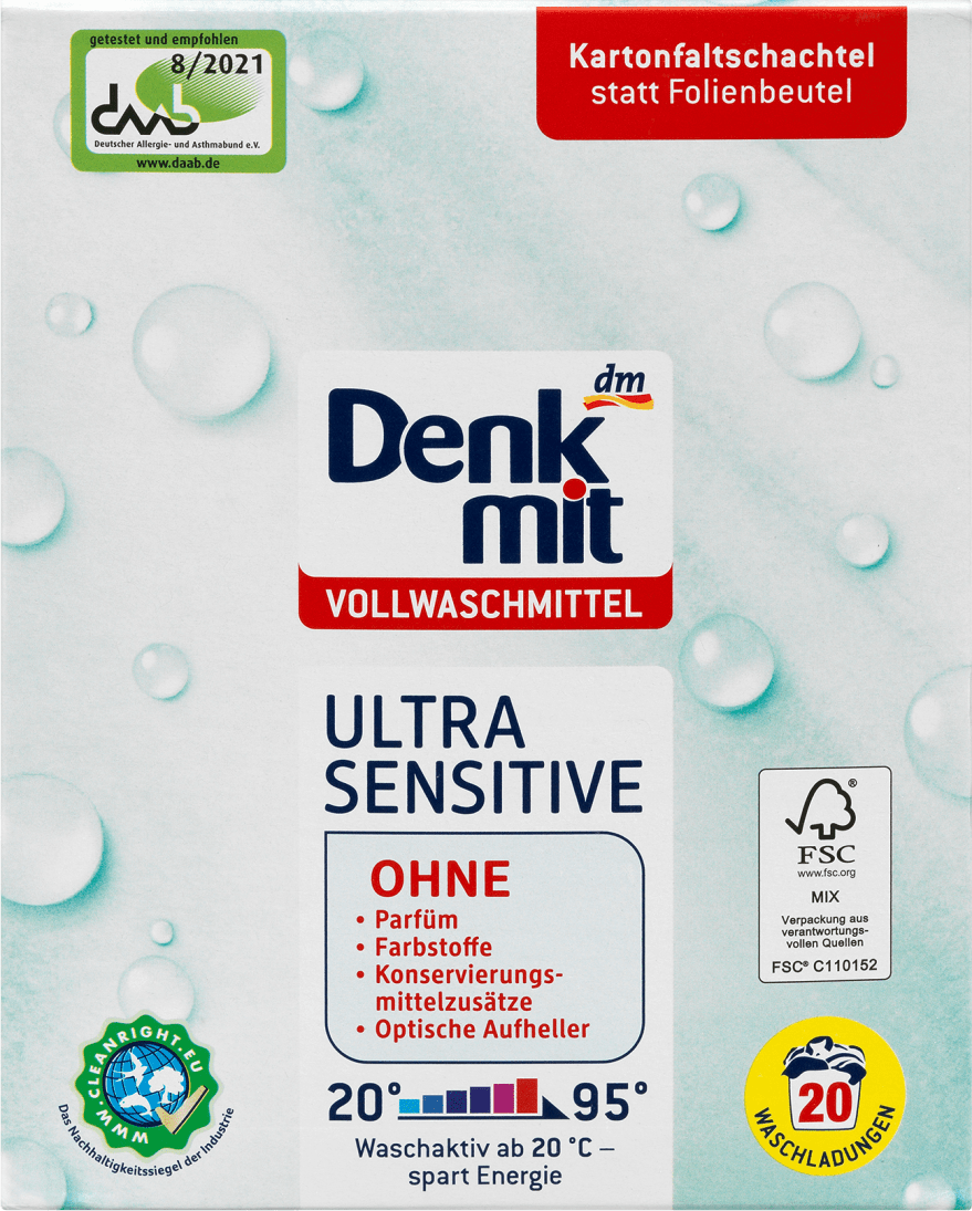 Стиральный порошок для детского белья Denkmit Ultra Sensitive 1,35 кг (10)