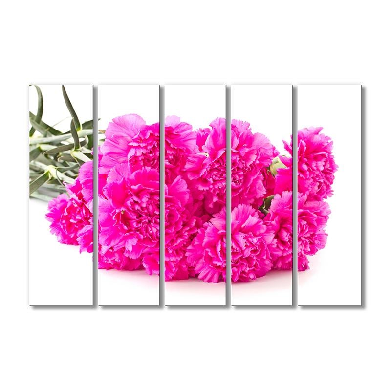 Картина модульная Букет розовых гвоздик 5 модулей 80x120 см