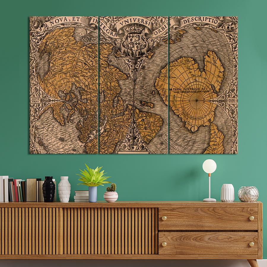 Картина карта Стильная ретро карта 156x100 см (A1352-3)