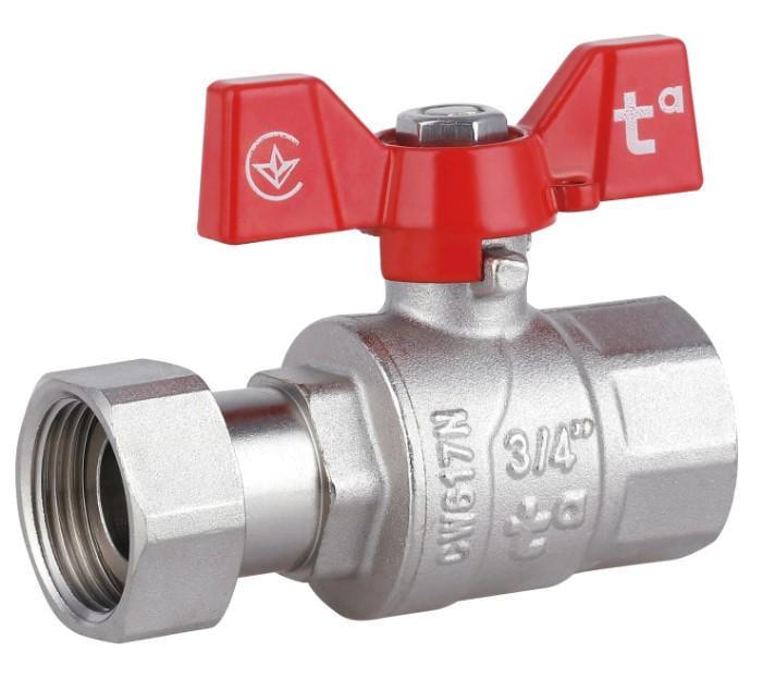 Кран шаровой Thermo Alliance Forte 3/4" ВВ прямой PN40 с накидной гайкой бабочка (SF260W20)
