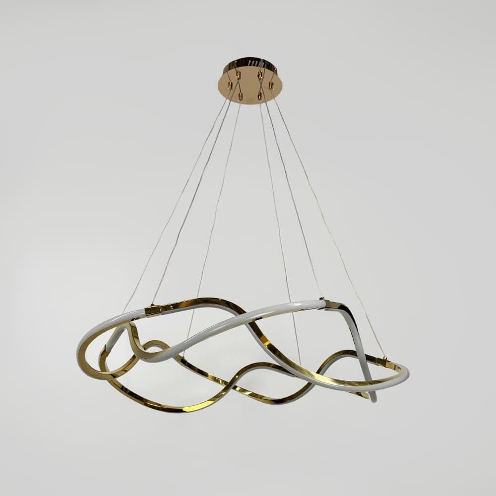 Люстра із двома хвилеподібними кільцями d 70 см Золотий (Y405-700/700 GD)